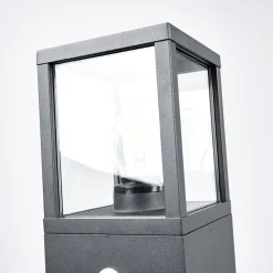 Lucande vejlampe Klemens, 90 cm, sensor, antracit, E27