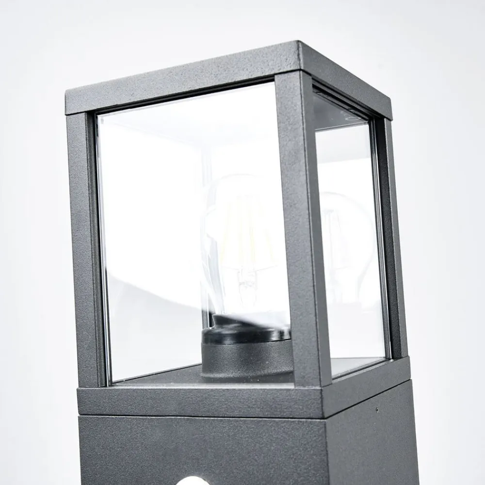 Lucande vejlampe Klemens, 90 cm, sensor, antracit, E27