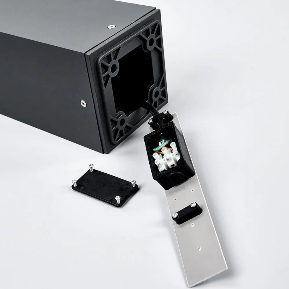 Lucande vejlampe Klemens, 90 cm, sensor, antracit, E27