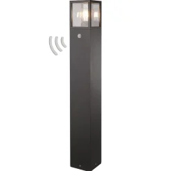 Lucande vejlampe Klemens, 90 cm, sensor, antracit, E27