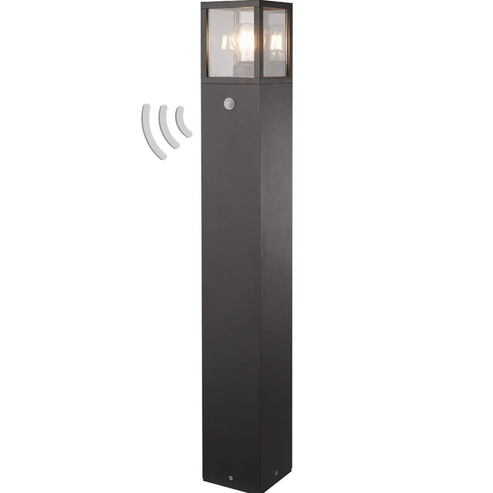 Lucande vejlampe Klemens, 90 cm, sensor, antracit, E27