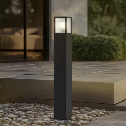 Lucande Terrassebelysning|Gadebelysning>vejlampe Klemens, 90 cm, sort, metal, IP54