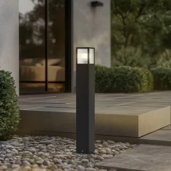 Lucande Terrassebelysning|Gadebelysning>vejlampe Klemens, 90 cm, sort, metal, IP54