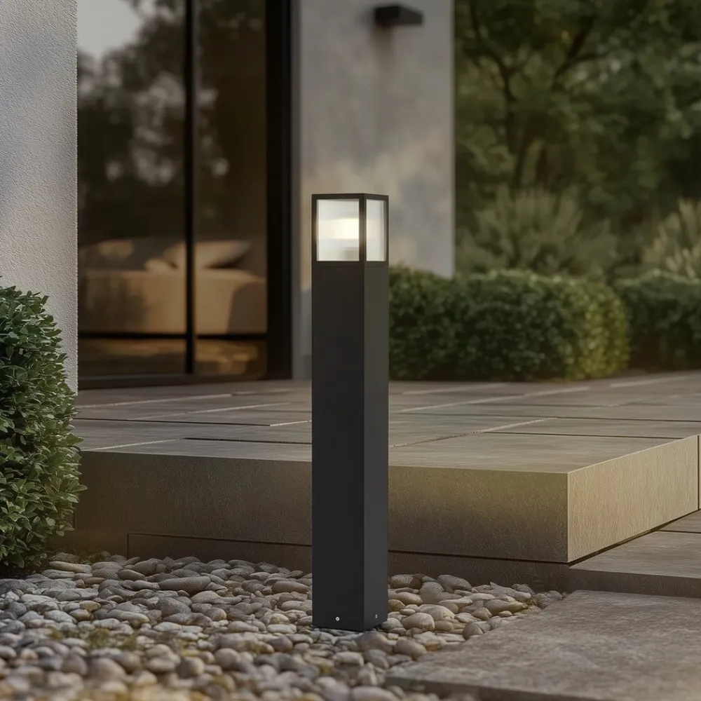 Lucande Terrassebelysning|Gadebelysning>vejlampe Klemens, 90 cm, sort, metal, IP54