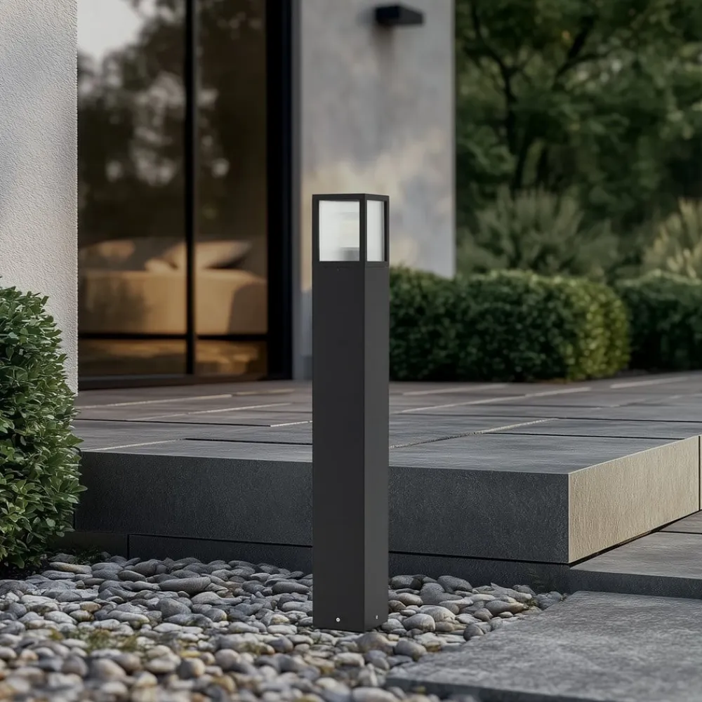 Lucande Terrassebelysning|Gadebelysning>vejlampe Klemens, 90 cm, sort, metal, IP54