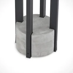 Lucande vejlampe Overa, grå, metal, 68 cm, IP44, E27