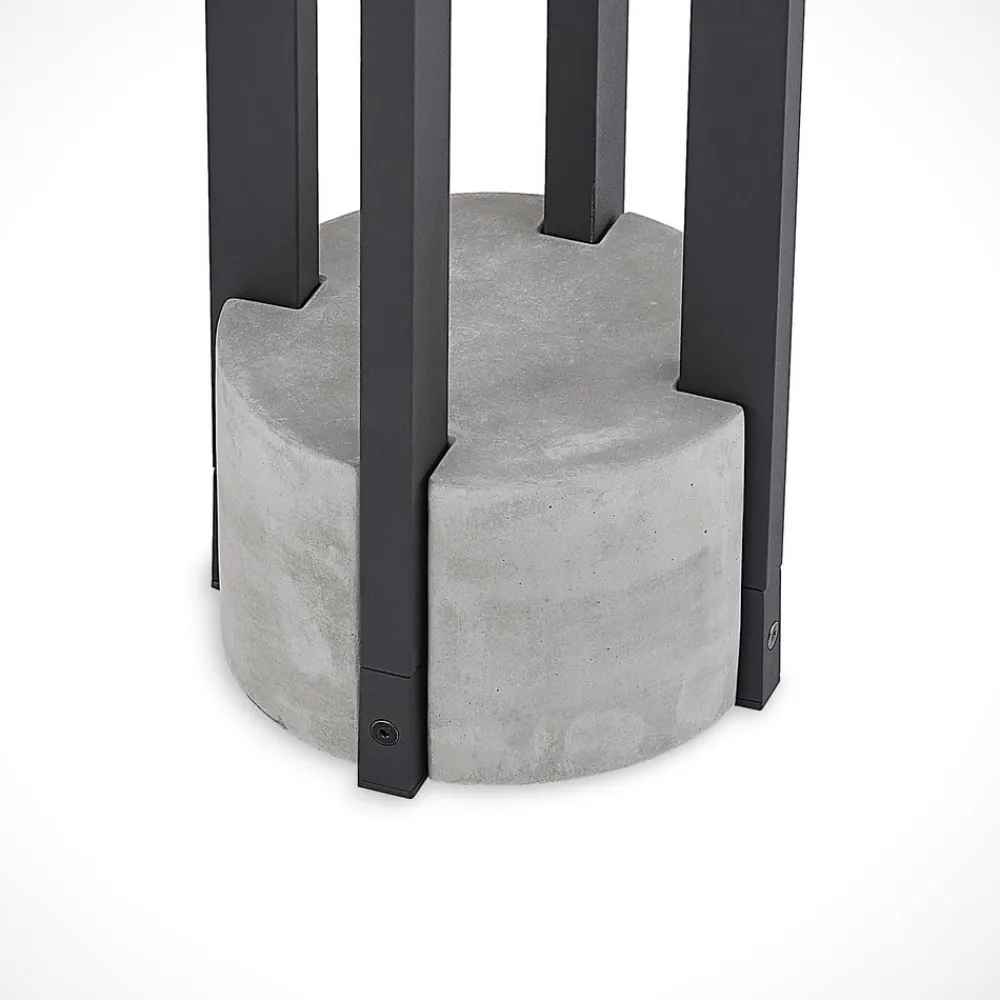 Lucande vejlampe Overa, grå, metal, 68 cm, IP44, E27