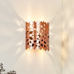 Lucande Væglamper>væglampe Aeloria, kobber, jern, 32,5 cm, E27