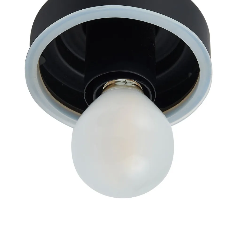 Lucande Væg- Og Spejllamper|Væglamper>væglampe Badolo, sort, glas, 25 cm høj, IP44