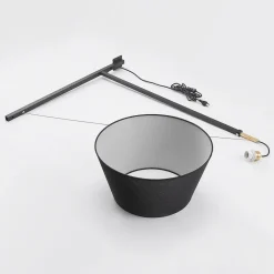 Lucande væglampe Beleza, højde 150 cm, kan trækkes ud, tekstil