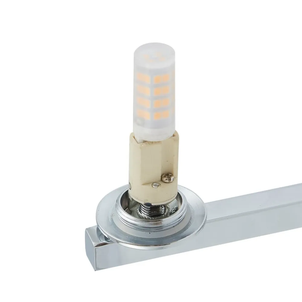 Lucande Væg- Og Spejllamper|Væglamper>væglampe Bidolo, kromfarvet, glas, Ø 12 cm, IP44