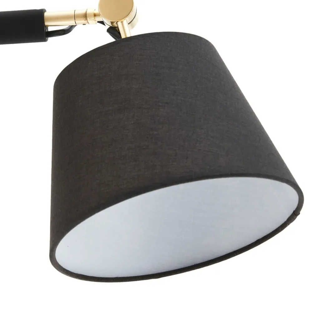 Lucande væglampe Marvaine, sort/guld-farvet, justerbar