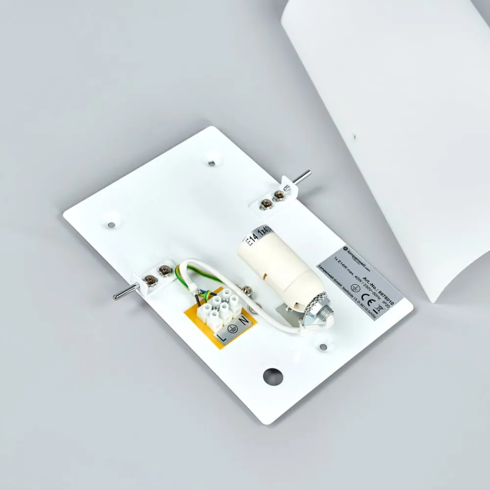 Lucande væglampe Sidra, højde 28 cm, glas, halvcirkelformet