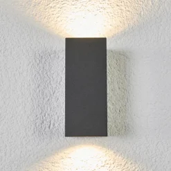 væglampe Xava, op/ned, antracit, 2 lyskilder, GU10^Lucande New