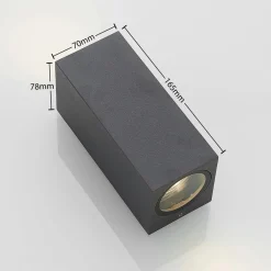 Lucande vægspot Lavina, 17 cm, antracit, 2 lyskilder, 4 stk