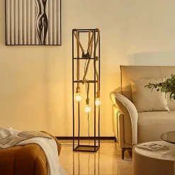 Lucande Vlados gulvlampe, bur, 3 lyskilder.