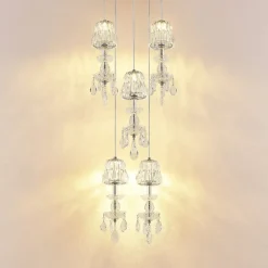 Yasanie LED-pendellampe, 5 lyskilder, rund^Lucande Hot