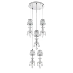 Yasanie LED-pendellampe, 5 lyskilder, rund^Lucande Hot