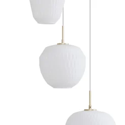 Lucande -pendel Quinara, 3-lys, opal, glas, Ø 52 cm