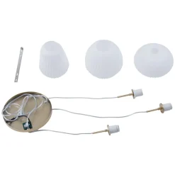 Lucande -pendel Quinara, 3-lys, opal, glas, Ø 52 cm