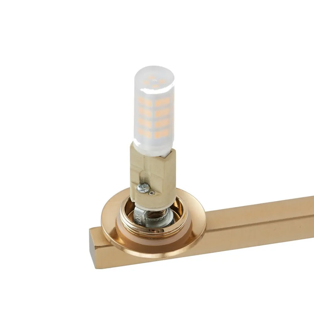 Lucande Væg- Og Spejllamper>-væglampe Bidolo, messingfarvet, glas, 12 cm, IP44