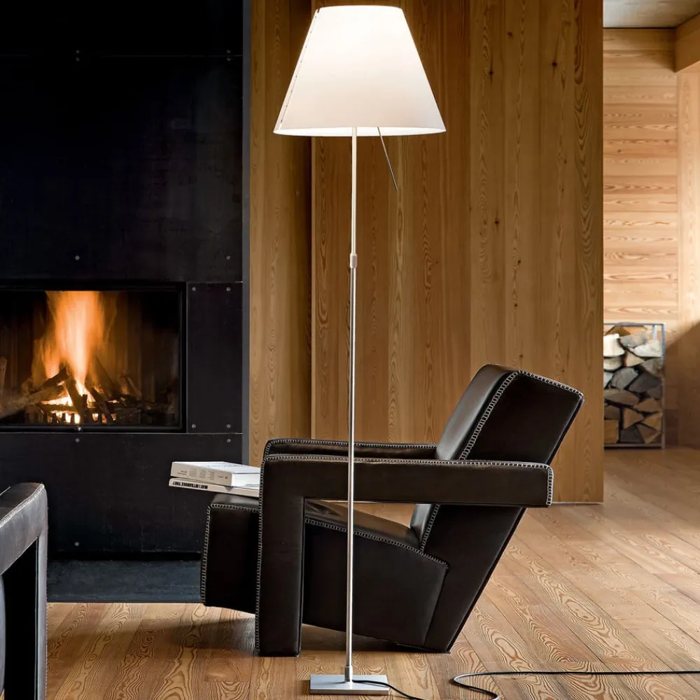 Luceplan Gulvlamper|Gulvlamper>Costanza gulvlampe D13ti, aluminium/hvid