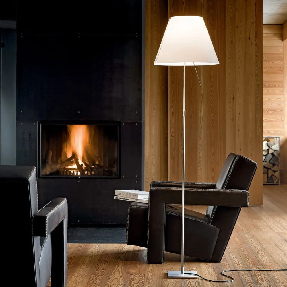 Luceplan Gulvlamper|Gulvlamper>Costanza gulvlampe D13ti, aluminium/hvid