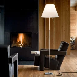 Luceplan Costanza gulvlampe D13t, aluminium/hvid