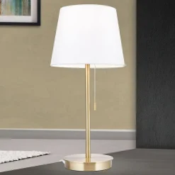 ORION Bordlamper>Ludwig bordlampe med USB-port, hvid/antik messing