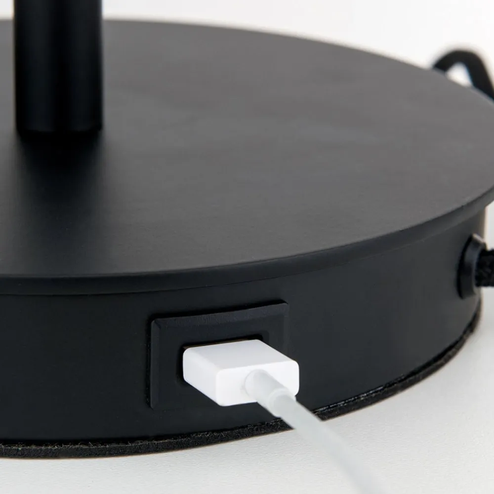 ORION Ludwig bordlampe med USB-port, sort