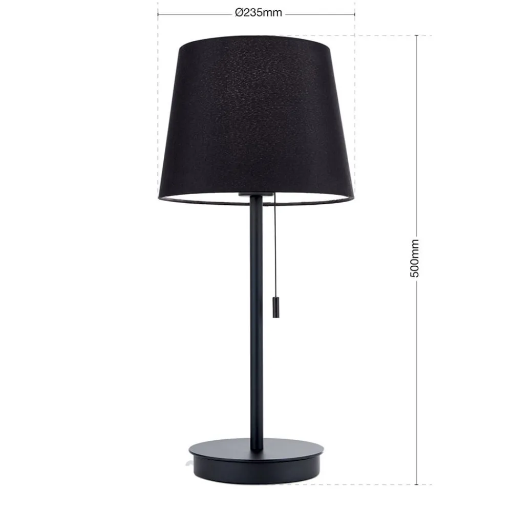 ORION Ludwig bordlampe med USB-port, sort