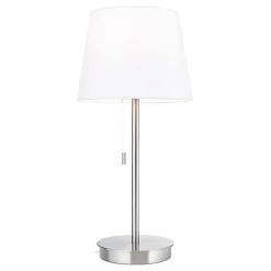 ORION Ludwig bordlampe med USB-port, hvid/mat nikkel