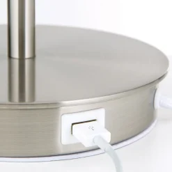 ORION Ludwig bordlampe med USB-port, hvid/mat nikkel