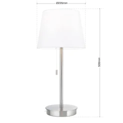 ORION Ludwig bordlampe med USB-port, hvid/mat nikkel