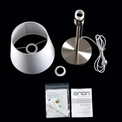 ORION Ludwig bordlampe med USB-port, hvid/mat nikkel