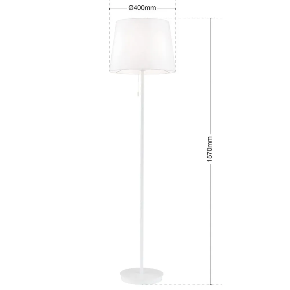 ORION Gulvlamper|Gulvlamper>Ludwig gulvlampe i tekstil, hvid