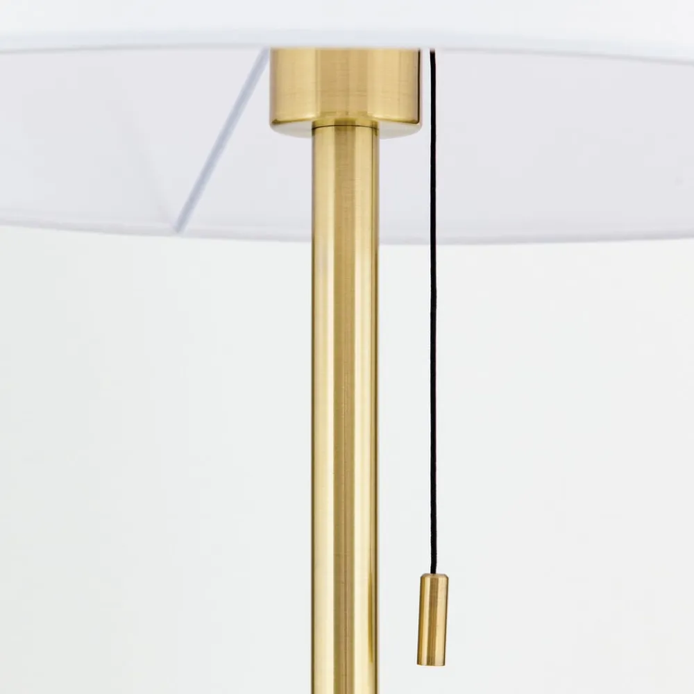 ORION Gulvlamper>Ludwig tekstilgulvlampe, antik messing