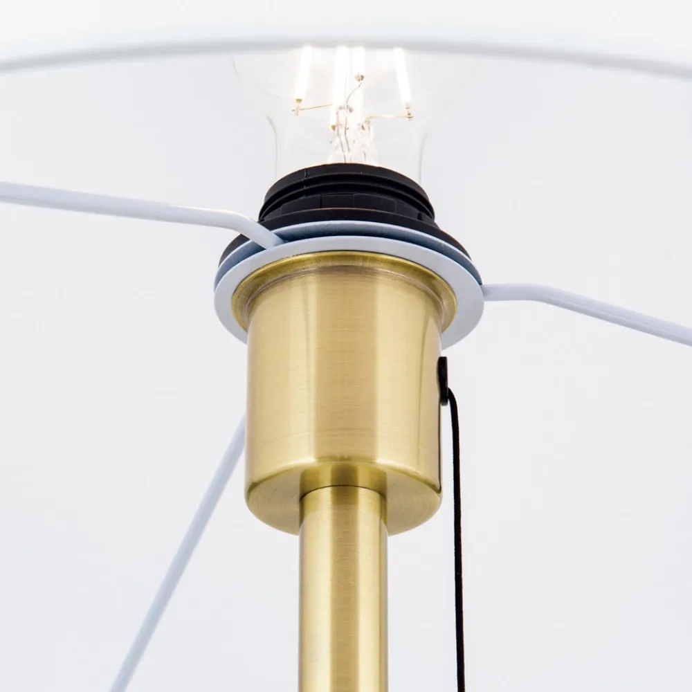 ORION Gulvlamper>Ludwig tekstilgulvlampe, antik messing