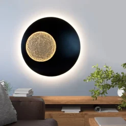 Luina LED-væglampe, Ø 80 cm, indvendig gylden^Holländer Discount