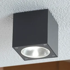 Lucande Lukas - terningeformet LED-udendørsloftslampe