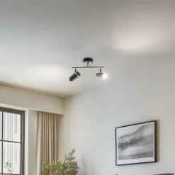 Lume loftspot, 2 lyskilder, sort/messing, højde 22 cm, jern^Lucea Hot