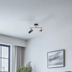 Lume loftspot, 2 lyskilder, sort/messing, højde 22 cm, jern^Lucea Hot