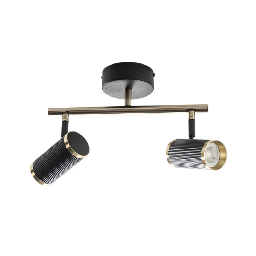 Lume loftspot, 2 lyskilder, sort/messing, højde 22 cm, jern^Lucea Hot
