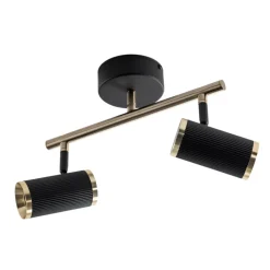 Lume loftspot, 2 lyskilder, sort/messing, højde 22 cm, jern^Lucea Hot