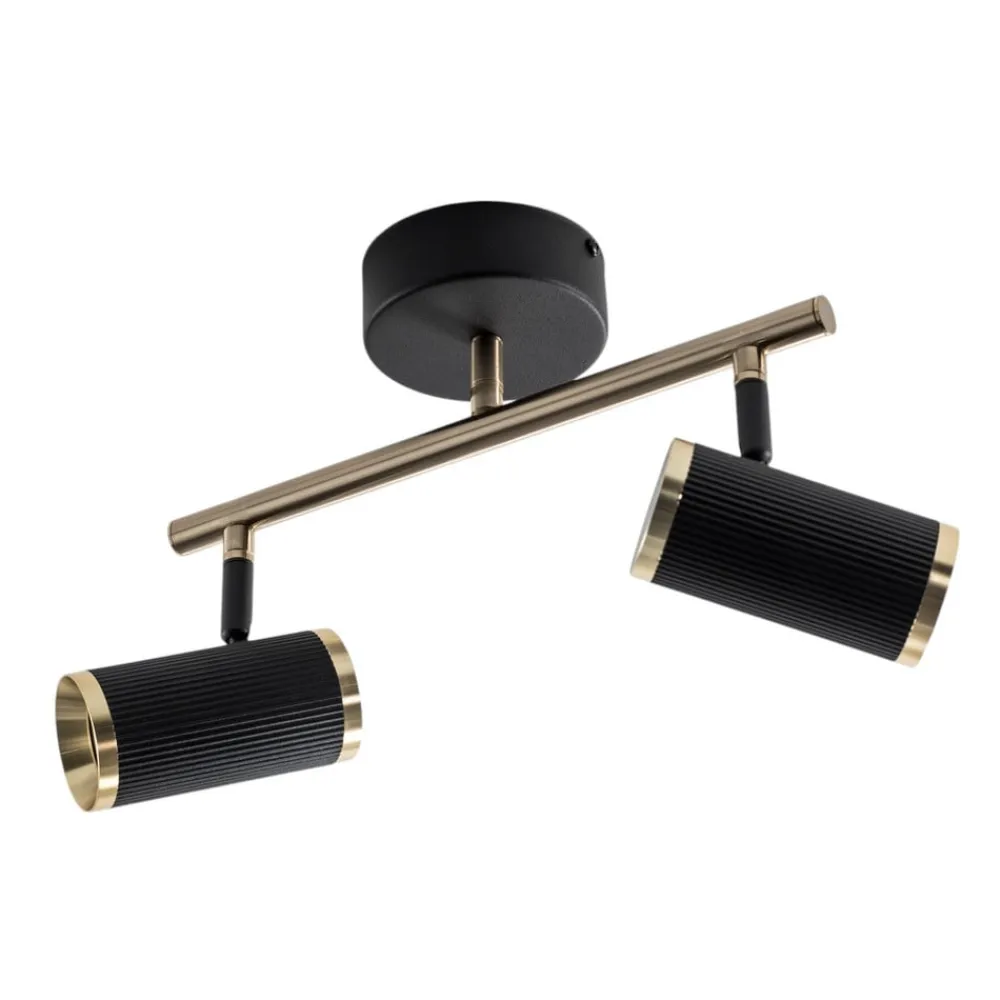 Lume loftspot, 2 lyskilder, sort/messing, højde 22 cm, jern^Lucea Hot