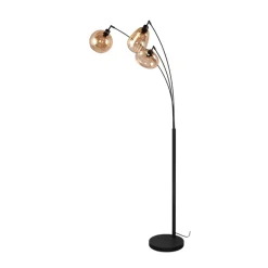 Trio Lighting Gulvlamper|Gulvlamper>Lumina gulvlampe, 3-lys, sort/amber, glas