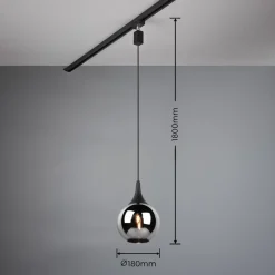 Trio Lighting Skinnesystem>LUMINA hængelampe til DUOline, sort/kromfarvet