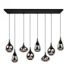Lumina pendel, 8-lys, sort/krom, glas^Trio Lighting