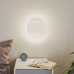 TK Lighting Lunia New væglampe, hvid, Ø 20 cm