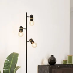 EGLO Lurone gulvlampe, sort, tre pærer
